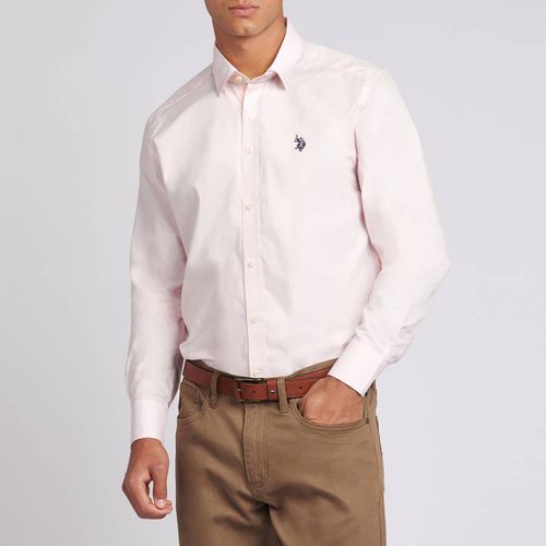 Pink Plain Cotton Poplin Shirt - U.S. Polo Assn. - Modalova