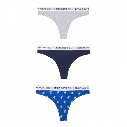 Blue 3 Pack Cotton Thong - U.S. Polo Assn. - Modalova