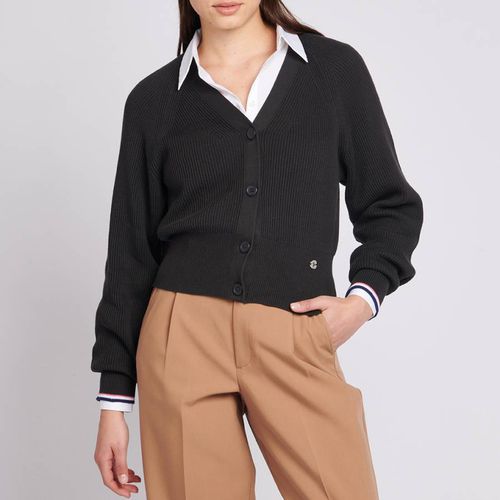 Black Ribbed Cotton Cardigan - U.S. Polo Assn. - Modalova