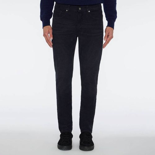 Navy Slim Tapered Cotton Blend Trousers - 7 For All Mankind - Modalova