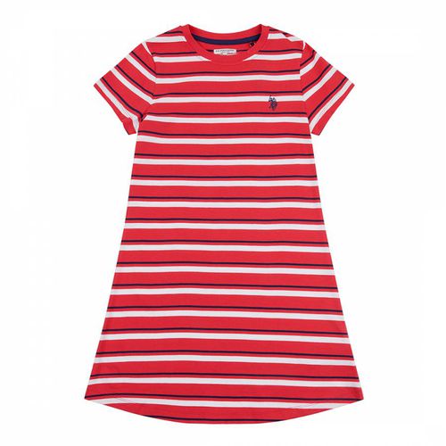 Teen Girl's Red Striped Cotton Dress - U.S. Polo Assn. - Modalova