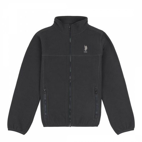 Younger Boy's Grey Fleece Zipped Jacket - U.S. Polo Assn. - Modalova