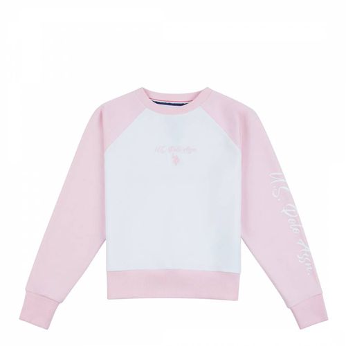 Younger Girl's Pink Raglan Cotton Blend Jumper - U.S. Polo Assn. - Modalova