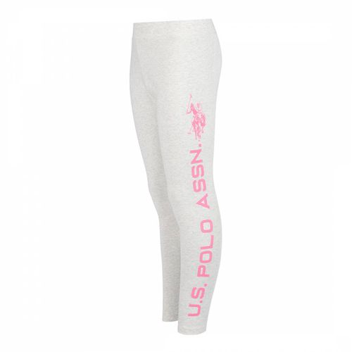 Younger Girl's Pale Side Logo Cotton Blend Leggings - U.S. Polo Assn. - Modalova