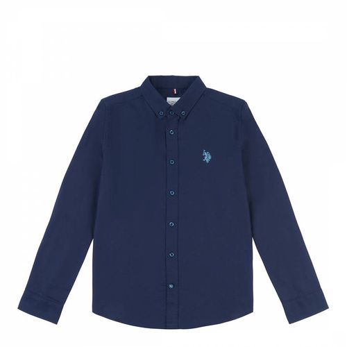 Boy's Navy Cotton Oxford Shirt - U.S. Polo Assn. - Modalova