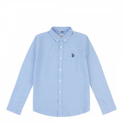 Teen Boy's Blue Cotton Oxford Shirt - U.S. Polo Assn. - Modalova