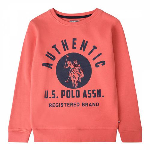 Teen Boy's Coral Graphic Logo Cotton Blend Sweatshirt - U.S. Polo Assn. - Modalova