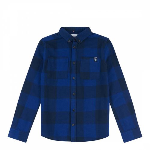 Teen Boy's Blue Check Cotton Shirt - U.S. Polo Assn. - Modalova