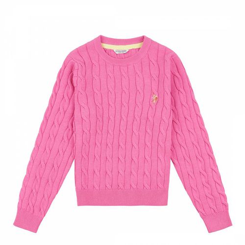 Teen Girl's Cable Knit Cotton Jumper - U.S. Polo Assn. - Modalova