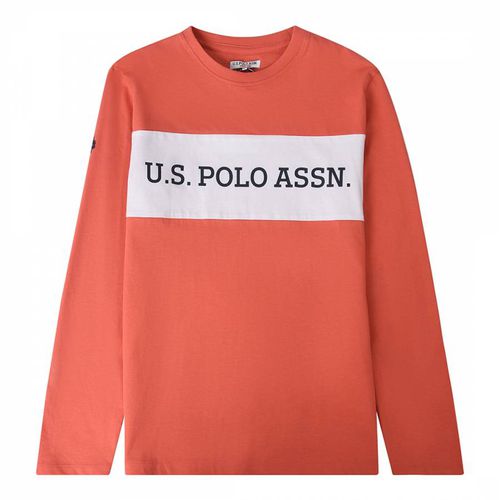 Boy's Coral Long Sleeve Cotton T-Shirt - U.S. Polo Assn. - Modalova