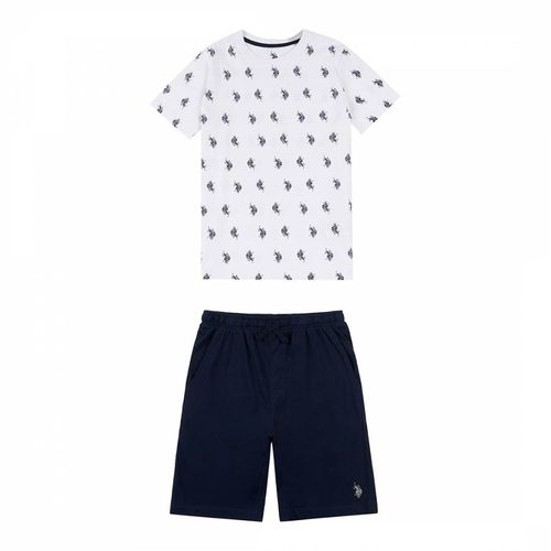 Boy's Navy/ Cotton T-Shirt and Shorts Set - U.S. Polo Assn. - Modalova