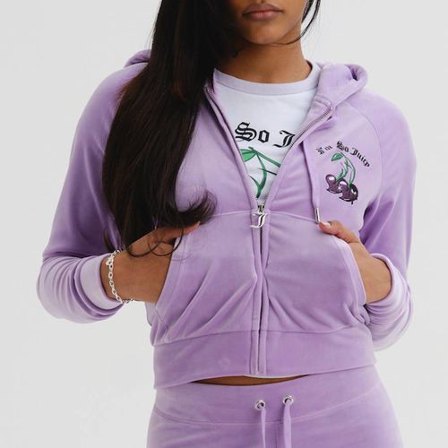 Lilac Velour Graphic Hoodie - Juicy Couture - Modalova