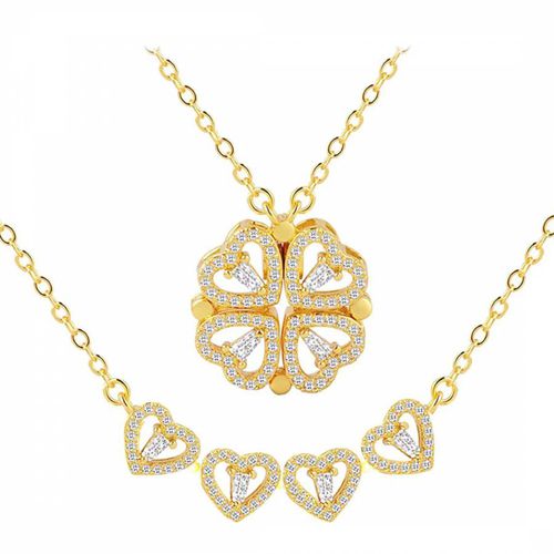 K Gold Heart Cz Versaitile Necklace - Liv Oliver - Modalova