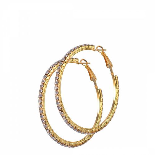 K Gold Large Cz Hoop Earrings - Liv Oliver - Modalova