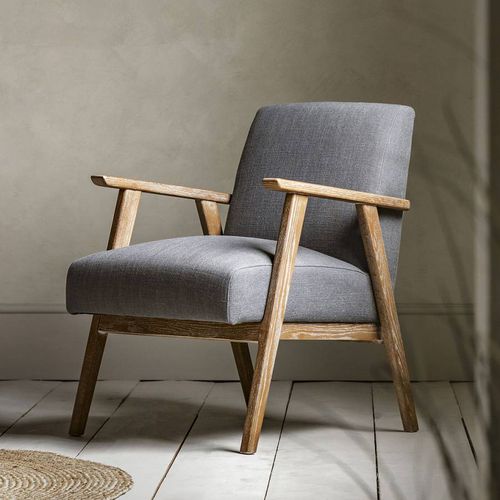 Fowey Armchair Dark Grey Linen - Gallery Living - Modalova