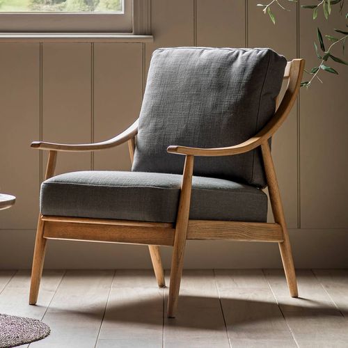 Austell Armchair Dark Grey Linen - Gallery Living - Modalova