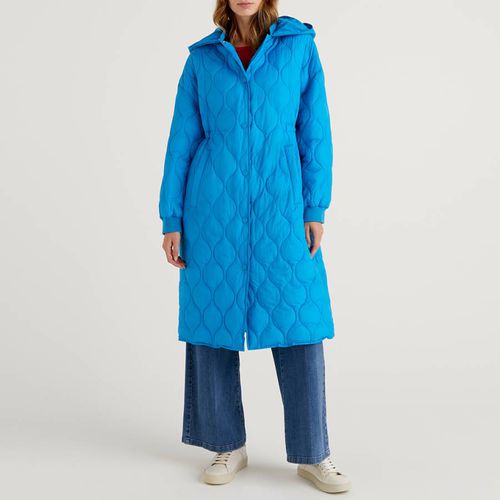 Blue Quilted Padded Longline Jacket - United Colors of Benetton - Modalova