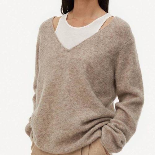 Beige Scoop Neck Wool Top - By Malene Birger - Modalova