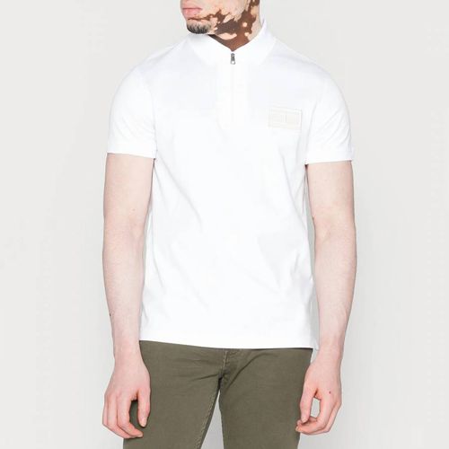 White Zip Cotton Polo Shirt - Tommy Hilfiger - Modalova