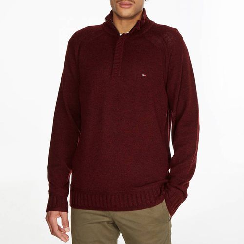 Deep Red Wool Half Zip Jumper - Tommy Hilfiger - Modalova