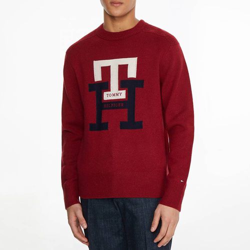 Deep Red Wool Blend Jumper - Tommy Hilfiger - Modalova