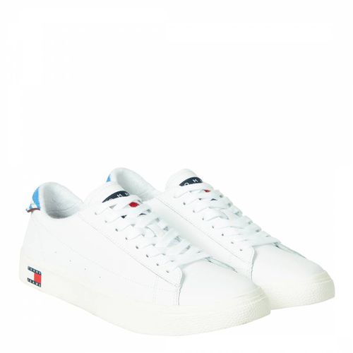 White Leather Tommy Trainers - Tommy Hilfiger - Modalova