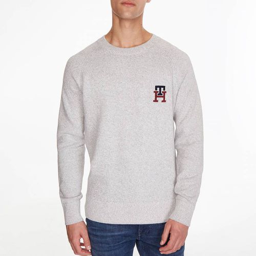 Grey Monogram Cotton Jumper - Tommy Hilfiger - Modalova