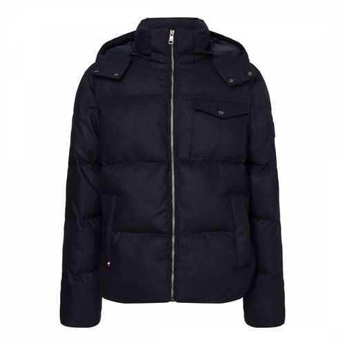 Navy Quilted Hooded Jacket - Tommy Hilfiger - Modalova