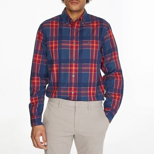 Blue/Red Flannel Oxford Check Shirt - Tommy Hilfiger - Modalova