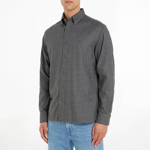 Black Flannel Tattersall Check Cotton Shirt - Tommy Hilfiger - Modalova