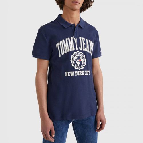 Navy Collegiate Cotton Polo Shirt - Tommy Hilfiger - Modalova