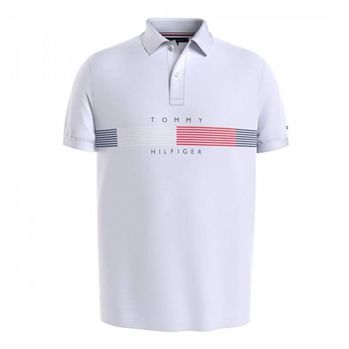 White Branded Cotton Polo Shirt - Tommy Hilfiger - Modalova