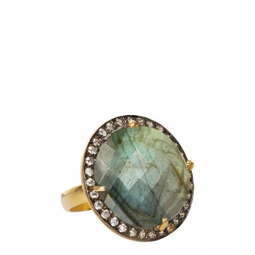 K Gold Labradorite Statement Ring - Liv Oliver - Modalova