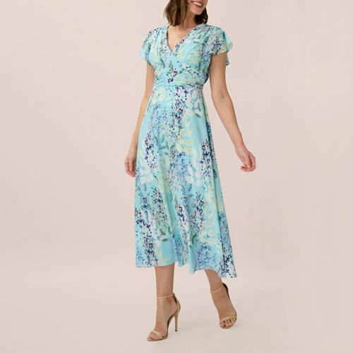 Light Floral Printed Fit And Flare Dress - Adrianna Papell - Modalova