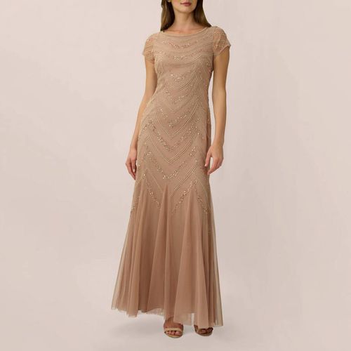 Rose Gold Bead Covered Dress - Adrianna Papell - Modalova