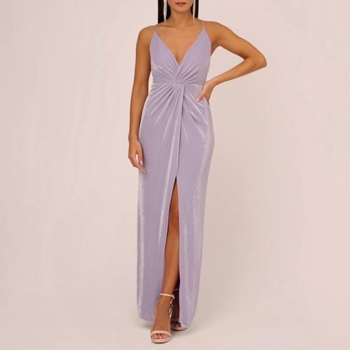 Lilac V-Neck Lurex Knit Dress - Adrianna Papell - Modalova