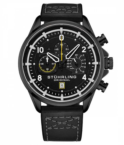 Men's Chrono Black Watch 45mm - Stuhrling - Modalova