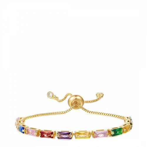 K Multi Color Emerald Cut Adjustable Bracelet - Liv Oliver - Modalova