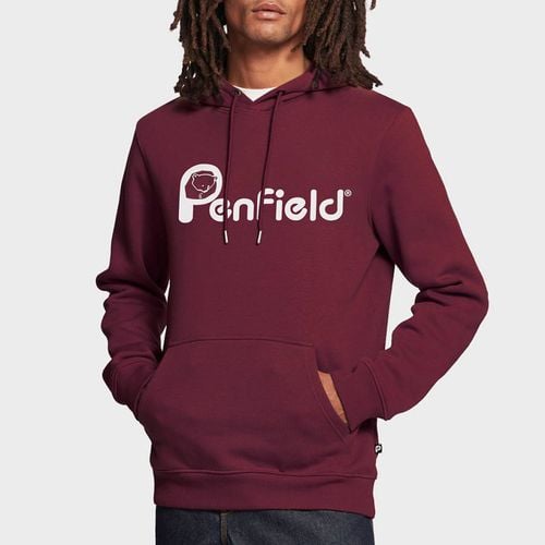 Burgundy Bear Chest Print Hoodie - Penfield - Modalova