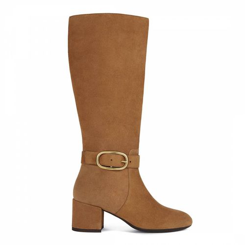 Brown Suede Eleana Long Boot - Geox - Modalova