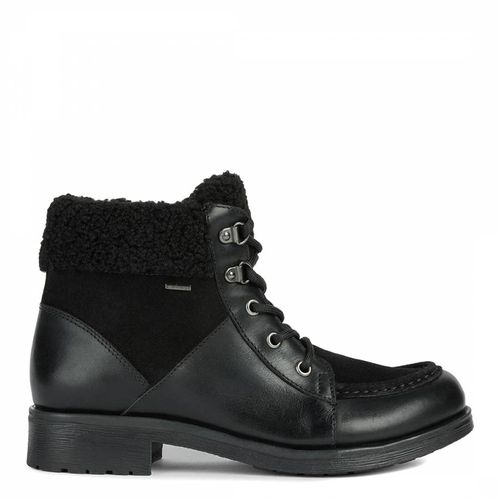 Black Leather Rawelle Ankle Boot - Geox - Modalova