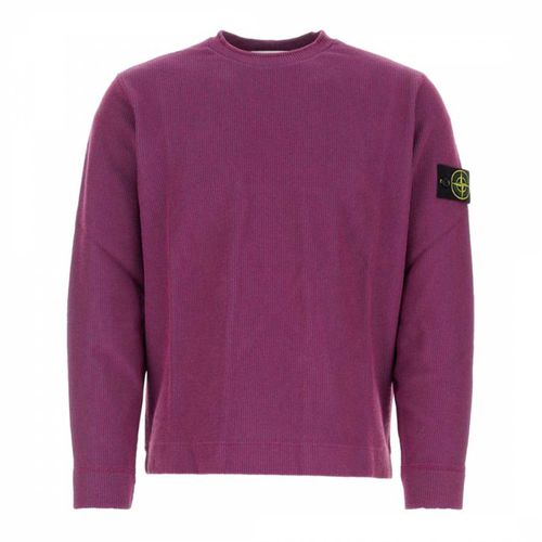 Purple Ribbed Crew Neck Sweatshirt - Stone Island - Modalova