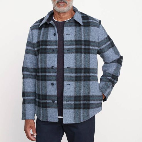 Heavy Knit Plaid Cotton Shirt Jacket - Vince - Modalova