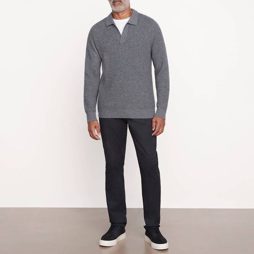 Grey Half Ribbed Wool Blend Jumper - Vince - Modalova