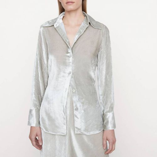 Silver Shaped Collar Silk Blouse - Vince - Modalova