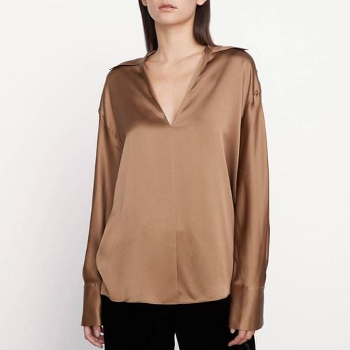 Mocha Silk Blouse - Vince - Modalova