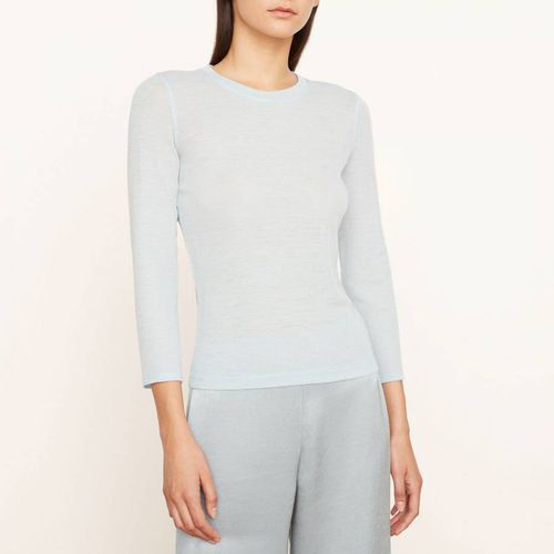 Blue 3/4 Sleeve Wool Top - Vince - Modalova