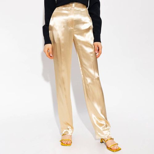 Gold High Waisted Trousers - Victoria Beckham - Modalova