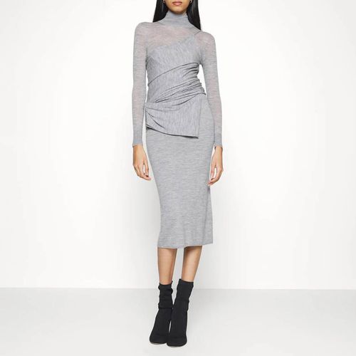 Grey Wool Wrap Dress - Victoria Beckham - Modalova