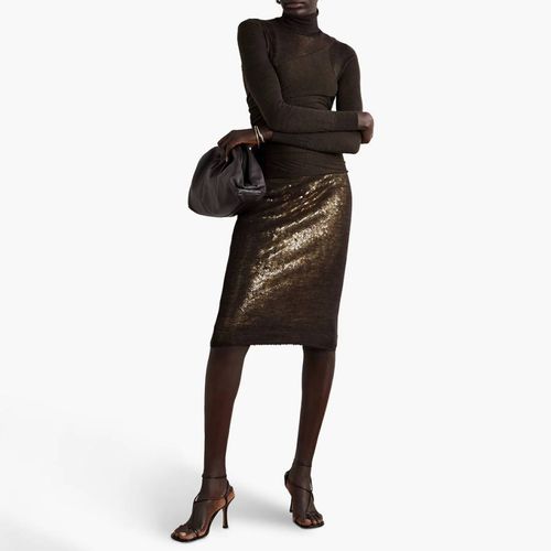 Black/ Knit Overlay Sequin Dress - Victoria Beckham - Modalova